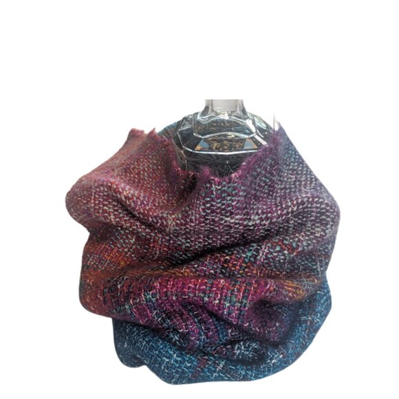 Accessories - Handwoven Multicolor Infinity Tube Scarf Boho Knit Cowl Wrap